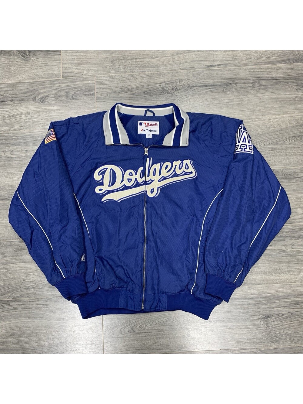 Vintage Majestic Los Angeles Dodgers Dugout Jacket XXL Rare Men’s Blue Zip Up